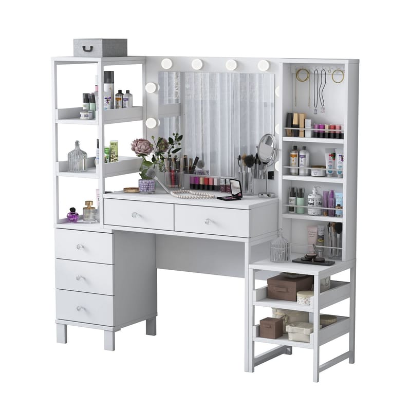 Sondal Sminkbord 145x141,8x40 cm - Vit - Möbler - Bord & matgrupper - Sminkbord & toalettbord