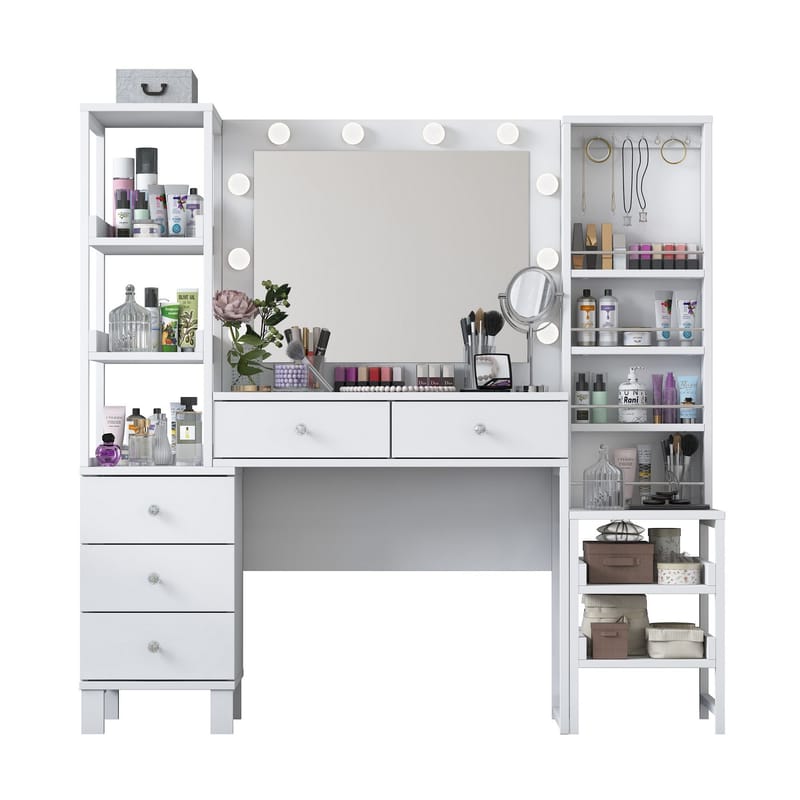 Sondal Sminkbord 145x141,8x40 cm - Vit - Möbler - Bord & matgrupper - Sminkbord & toalettbord