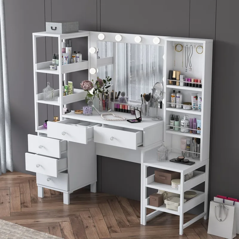 Sondal Sminkbord 145x141,8x40 cm - Vit - Möbler - Bord & matgrupper - Sminkbord & toalettbord