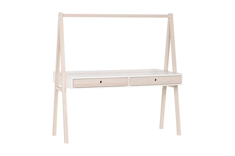 Spot Skrivbord med Förvaring och Hyllor i Trä, Vit|Beige