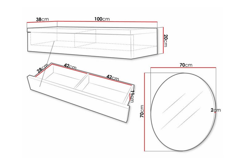 Staffin Sminkbord 100x38 cm - Svart - Möbler - Bord & matgrupper - Sminkbord & toalettbord