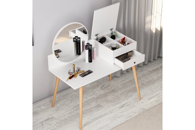 Straat Sminkbord 120x96 cm Vit - Hanah Home - Möbler - Bord & matgrupper - Sminkbord & toalettbord