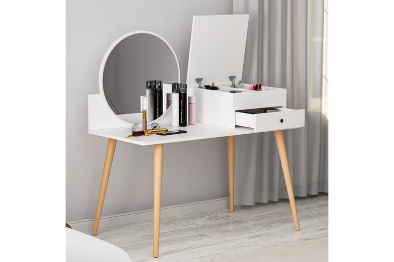 Straat Sminkbord 120x96 cm Vit - Hanah Home - Möbler - Bord & matgrupper - Sminkbord & toalettbord