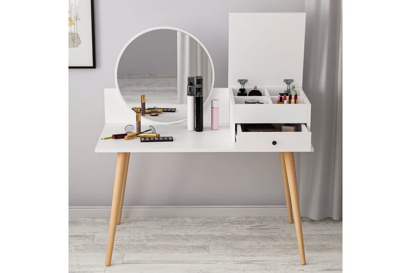 Straat Sminkbord 120x96 cm Vit - Hanah Home - Möbler - Bord & matgrupper - Sminkbord & toalettbord