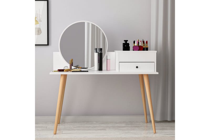 Straat Sminkbord 120x96 cm Vit - Hanah Home - Möbler - Bord & matgrupper - Sminkbord & toalettbord