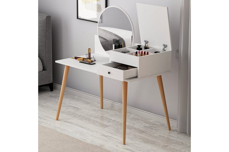 Straat Sminkbord 120x96 cm Vit - Hanah Home - Möbler - Bord & matgrupper - Sminkbord & toalettbord