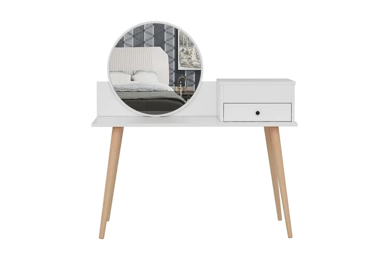 Straat Sminkbord 120x96 cm Vit - Hanah Home - Möbler - Bord & matgrupper - Sminkbord & toalettbord