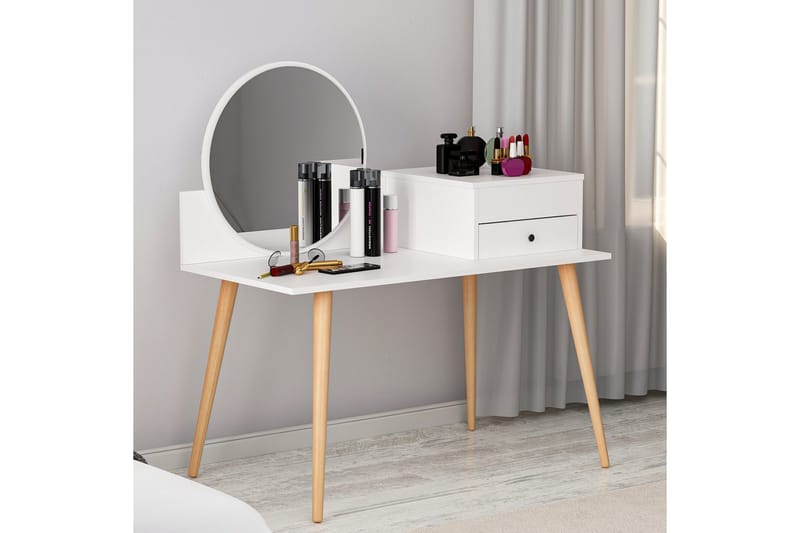 Straat Sminkbord 120x96 cm Vit - Hanah Home - Möbler - Bord & matgrupper - Sminkbord & toalettbord