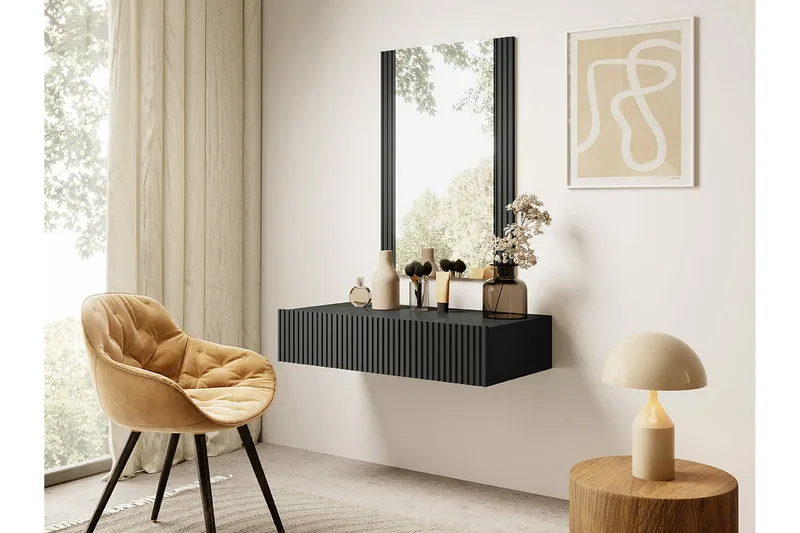Strontian Sminkbord 80x42 cm Scandinavian Choice Anthracite - Möbler - Bord & matgrupper - Sminkbord & toalettbord - Sminkbord med spegel