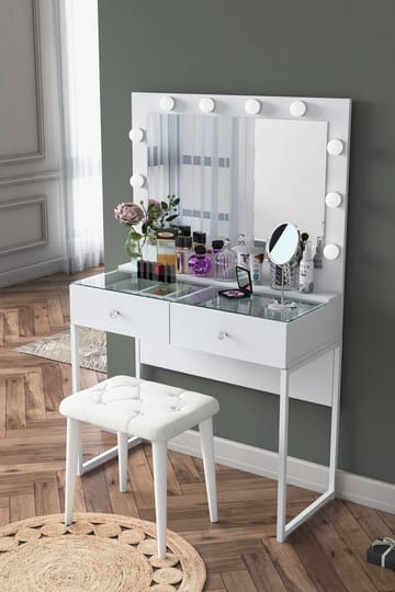 Tavren Sminkbord 90x141,8x40 cm - Vit - Möbler - Bord & matgrupper - Sminkbord & toalettbord