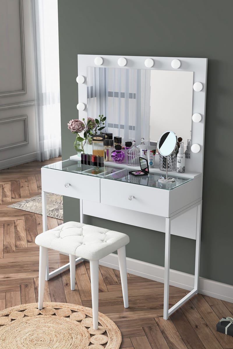 Tavren Sminkbord 90x141,8x40 cm - Vit - Möbler - Bord & matgrupper - Sminkbord & toalettbord