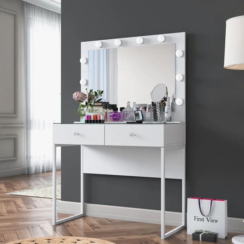 Tavren Sminkbord 90x141,8x40 cm - Vit - Möbler - Bord & matgrupper - Sminkbord & toalettbord