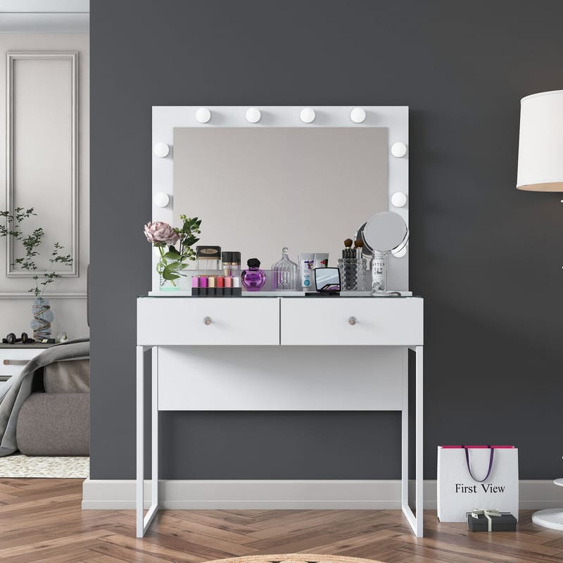 Tavren Sminkbord 90x141,8x40 cm - Vit - Möbler - Bord & matgrupper - Sminkbord & toalettbord