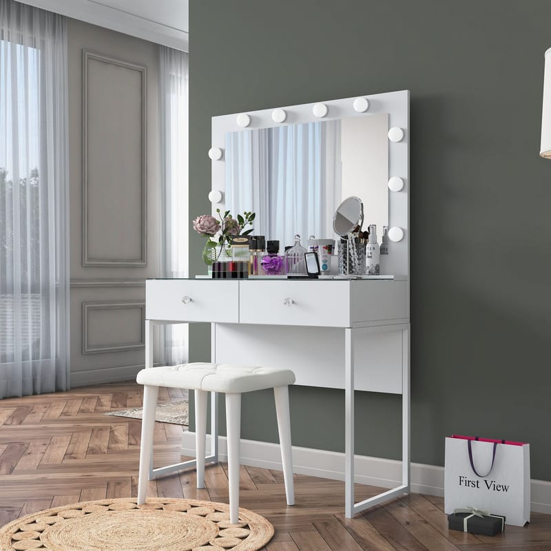 Tavren Sminkbord 90x141,8x40 cm - Vit - Möbler - Bord & matgrupper - Sminkbord & toalettbord