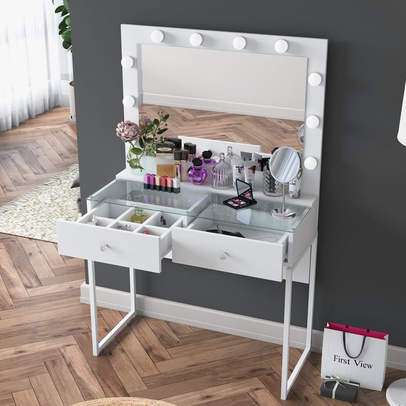 Tavren Sminkbord 90x141,8x40 cm - Vit - Möbler - Bord & matgrupper - Sminkbord & toalettbord