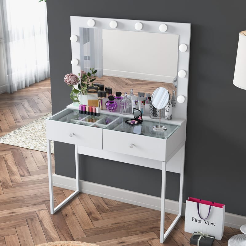 Tavren Sminkbord 90x141,8x40 cm - Vit - Möbler - Bord & matgrupper - Sminkbord & toalettbord