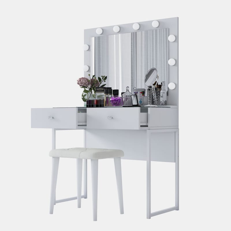 Tavren Sminkbord 90x141,8x40 cm - Vit - Möbler - Bord & matgrupper - Sminkbord & toalettbord