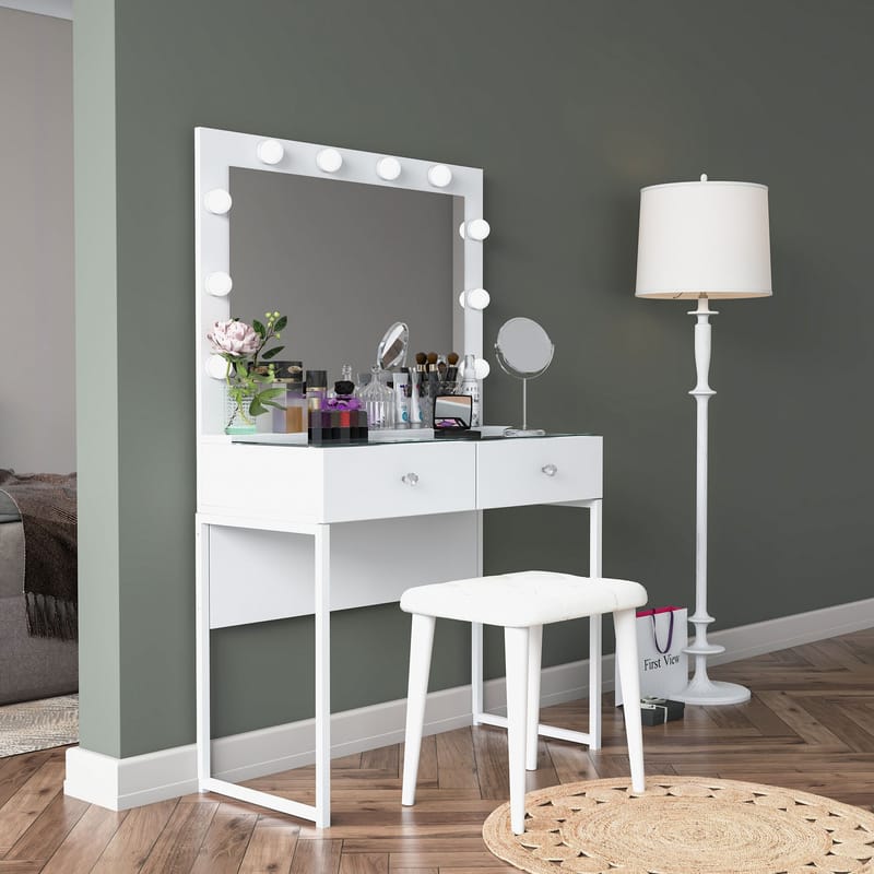 Tavren Sminkbord 90x141,8x40 cm - Vit - Möbler - Bord & matgrupper - Sminkbord & toalettbord