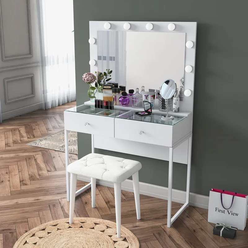 Tavren Sminkbord 90x141,8x40 cm - Vit - Möbler - Bord & matgrupper - Sminkbord & toalettbord