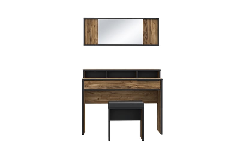 Vergina Sminkbord 110 cm - Brun/Svart - Sminkbord med spegel - Sminkbord & toalettbord