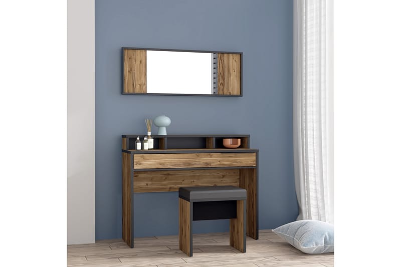 Vergina Sminkbord 110 cm - Brun/Svart - Möbler - Bord & matgrupper - Sminkbord & toalettbord - Sminkbord med spegel