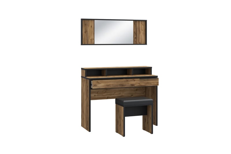 Vergina Sminkbord 110 cm - Brun/Svart - Möbler - Bord & matgrupper - Sminkbord & toalettbord - Sminkbord med spegel