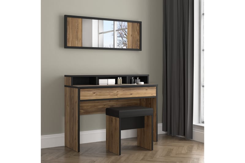 Vergina Sminkbord 110 cm - Brun/Svart - Sminkbord & toalettbord - Sminkbord med spegel