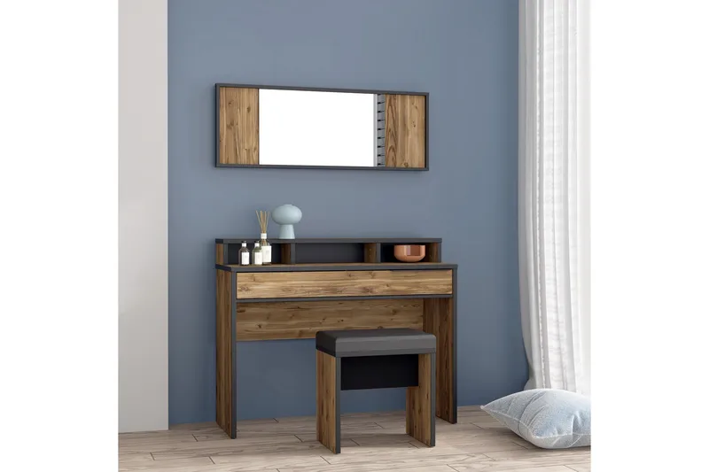 Vergina Sminkbord 110 cm - Brun/Svart - Möbler - Bord & matgrupper - Sminkbord & toalettbord - Sminkbord med spegel