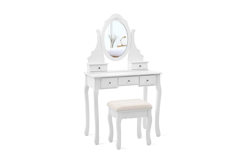Vrnjak Sminkbord - Vit - Sminkbord med spegel - Sminkbord & toalettbord