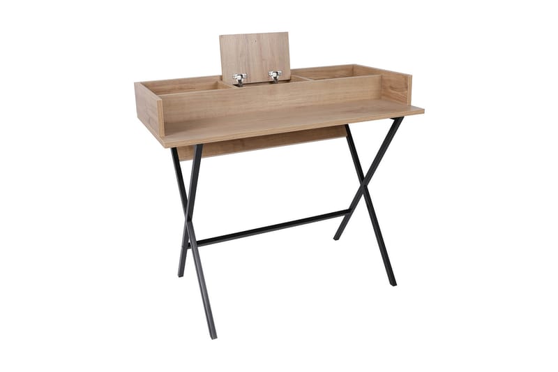Weesolo Sminkbord 100 cm - Valnöt/Svart - Sminkbord med spegel - Sminkbord & toalettbord