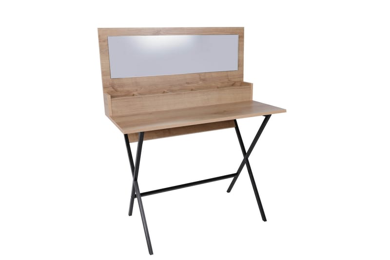 Winkels Sminkbord 100 cm - Natur/Svart - Sminkbord med spegel - Sminkbord & toalettbord