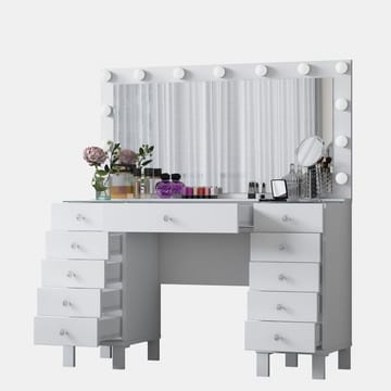 Wonthaggi Sminkbord 120x133,6x40 cm - Vit - Möbler - Bord & matgrupper - Sminkbord & toalettbord