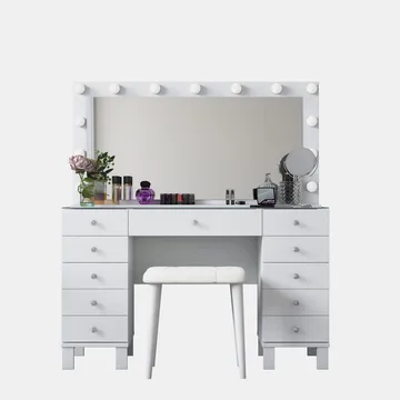 Wonthaggi Sminkbord 120x133,6x40 cm - Vit - Möbler - Bord & matgrupper - Sminkbord & toalettbord