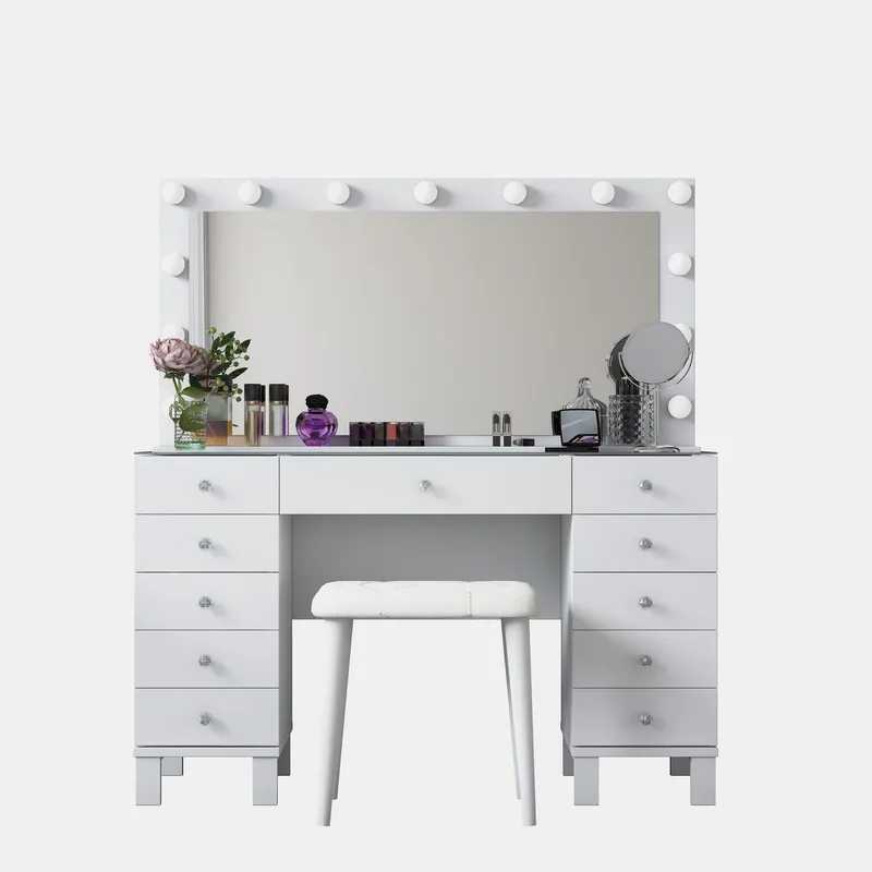 Wonthaggi Sminkbord 120x133,6x40 cm - Vit - Möbler - Bord & matgrupper - Sminkbord & toalettbord