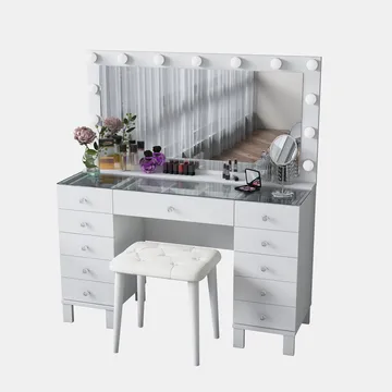 Wonthaggi Sminkbord 120x133,6x40 cm - Vit - Möbler - Bord & matgrupper - Sminkbord & toalettbord