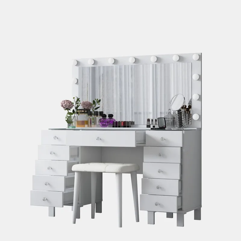 Wonthaggi Sminkbord 120x133,6x40 cm - Vit - Möbler - Bord & matgrupper - Sminkbord & toalettbord