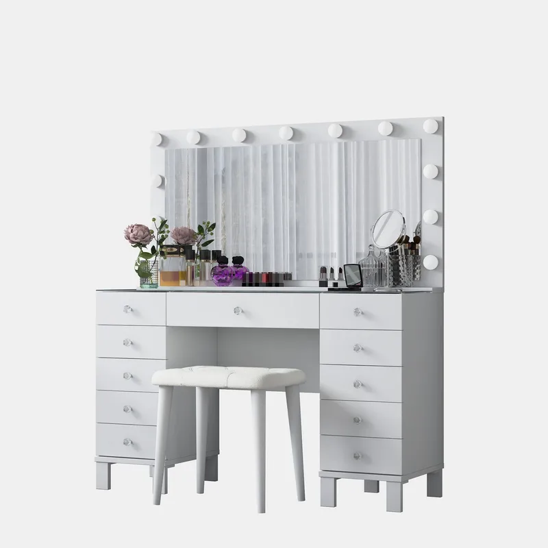 Wonthaggi Sminkbord 120x133,6x40 cm - Vit - Möbler - Bord & matgrupper - Sminkbord & toalettbord