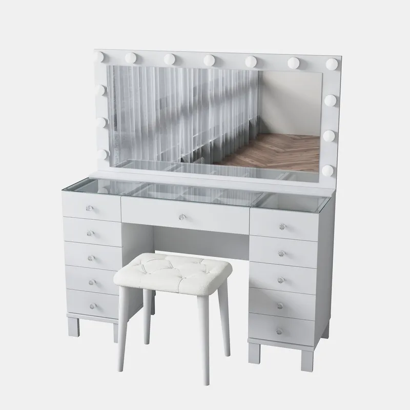 Wonthaggi Sminkbord 120x133,6x40 cm - Vit - Möbler - Bord & matgrupper - Sminkbord & toalettbord