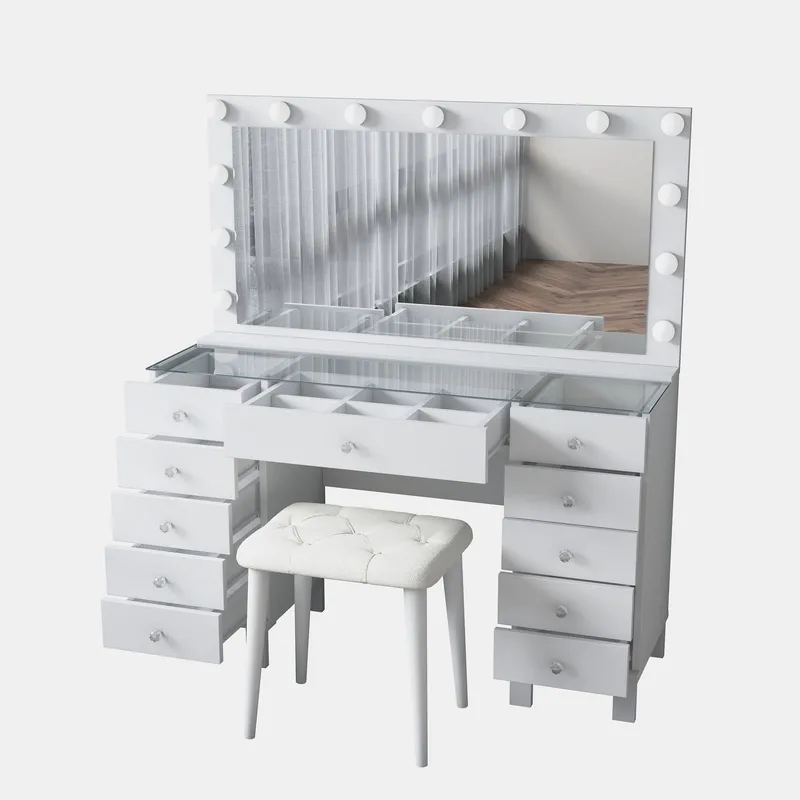 Wonthaggi Sminkbord 120x133,6x40 cm - Vit - Möbler - Bord & matgrupper - Sminkbord & toalettbord