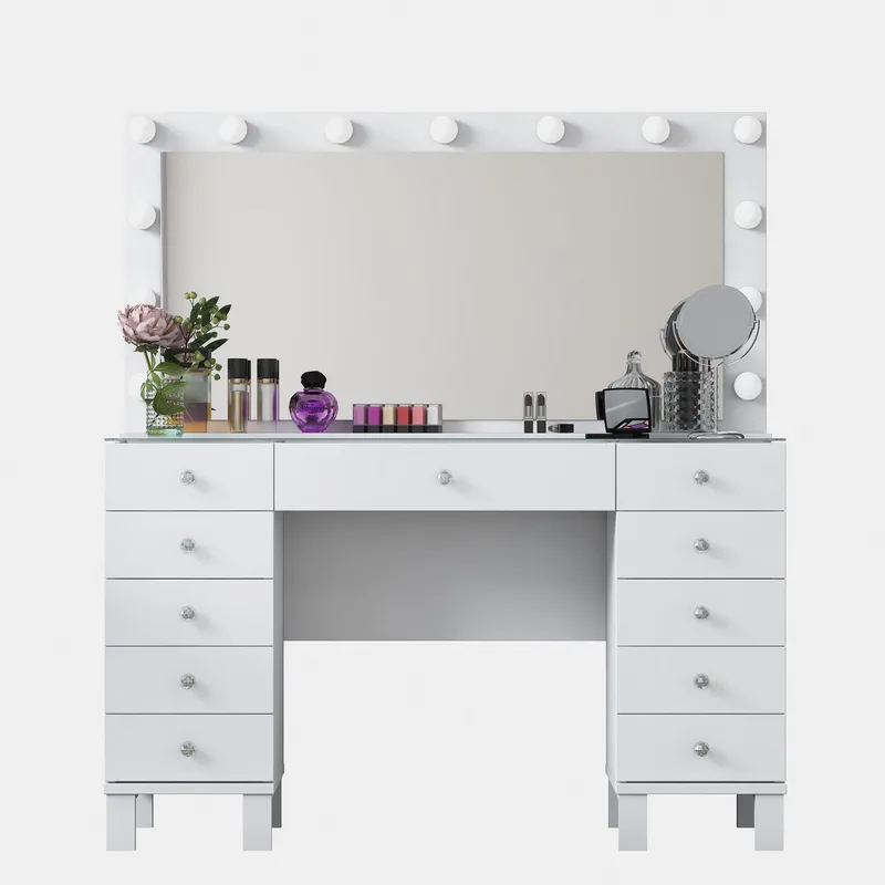 Wonthaggi Sminkbord 120x133,6x40 cm, Vit