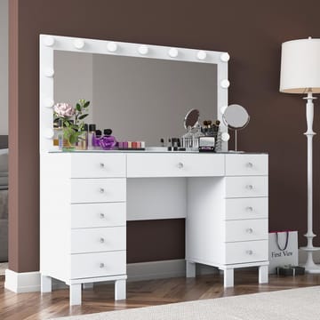 Wonthaggi Sminkbord 120x133,6x40 cm - Vit - Möbler - Bord & matgrupper - Sminkbord & toalettbord