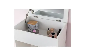 Sminkbord Wohnling Förvaringsutrymme för Osmetic White med spegelpall klassiskt modern - Möbler - Bord & matgrupper - Sminkbord & toalettbord