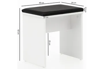 Sminkbord Wohnling Förvaringsutrymme för Osmetic White med spegelpall klassiskt modern - Möbler - Bord & matgrupper - Sminkbord & toalettbord