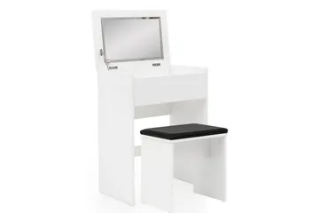 Sminkbord Wohnling Förvaringsutrymme för Osmetic White med spegelpall klassiskt modern - Möbler - Bord & matgrupper - Sminkbord & toalettbord