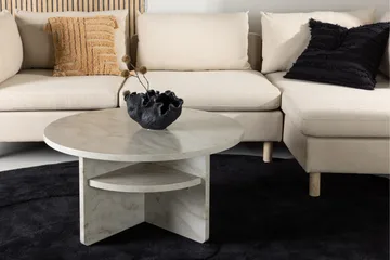 Ålesund Runt Travertin Soffbord 85 cm - Beige - Möbler - Bord & matgrupper - Soffbord