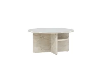 Ålesund Runt Travertin Soffbord 85 cm - Beige - Möbler - Bord & matgrupper - Soffbord