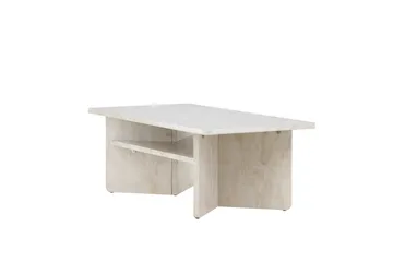 Ålesund Travertin Soffbord Rektangulärt 120x60 cm med Förvaring - Beige - Möbler - Bord & matgrupper - Soffbord