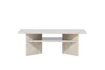 Ålesund Travertin Soffbord Rektangulärt 120x60 cm med Förvaring - Beige - Möbler - Bord & matgrupper - Soffbord