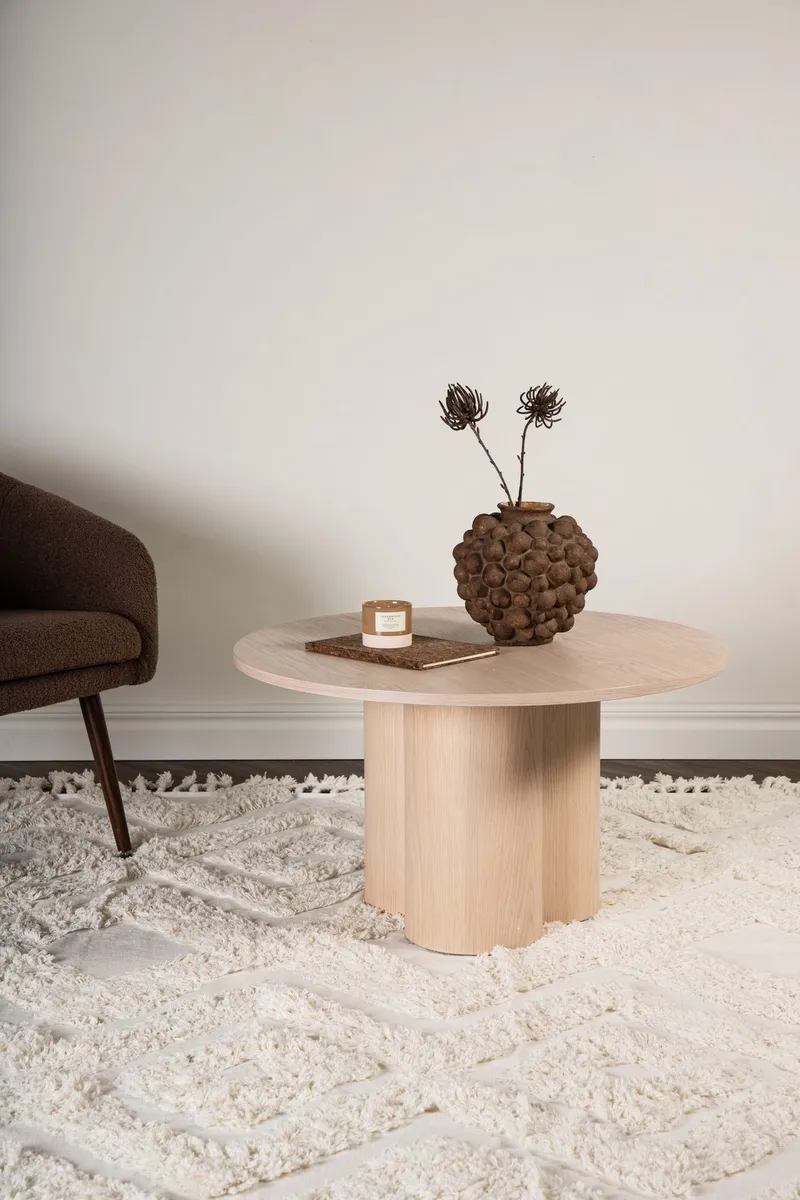 Soffbord Ø80 cm whitewash - Olivia, Whitewash