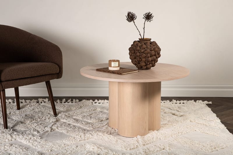 Soffbord Ø80 cm whitewash - Olivia - Whitewash - Möbler - Bord & matgrupper - Soffbord